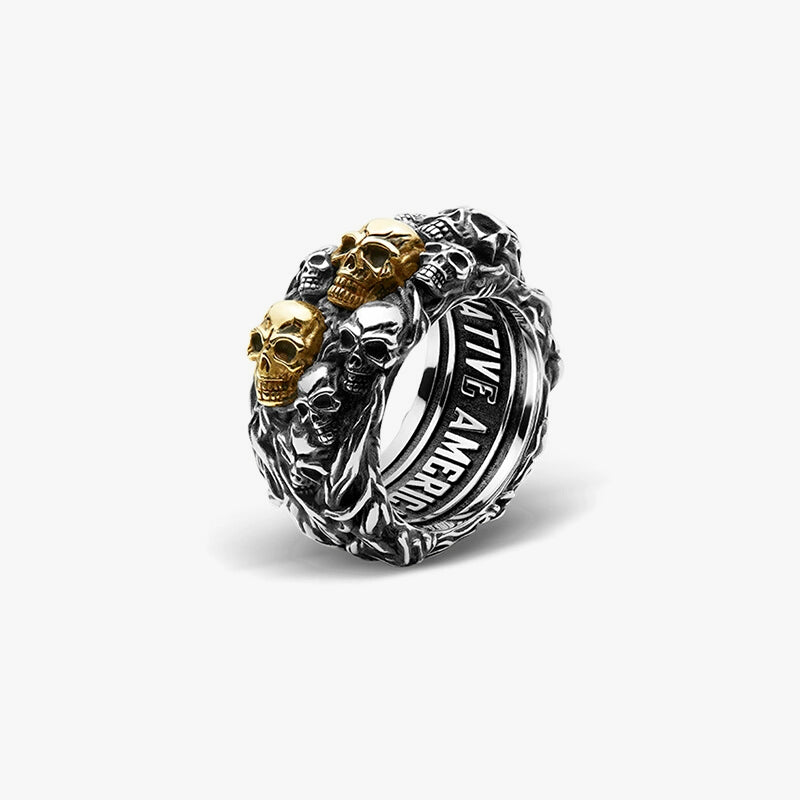 RockRide  Gothic Multi-Skull Ring