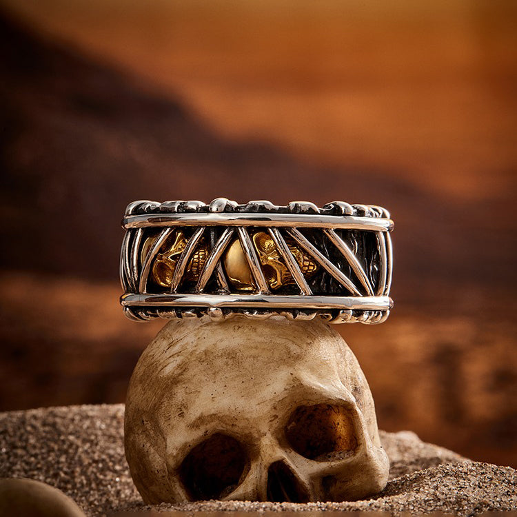 RockRide Thorn Skull Ring