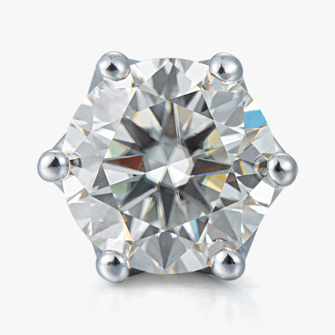 Moissanite S925 6-Prong Round Cut Stud Earrings